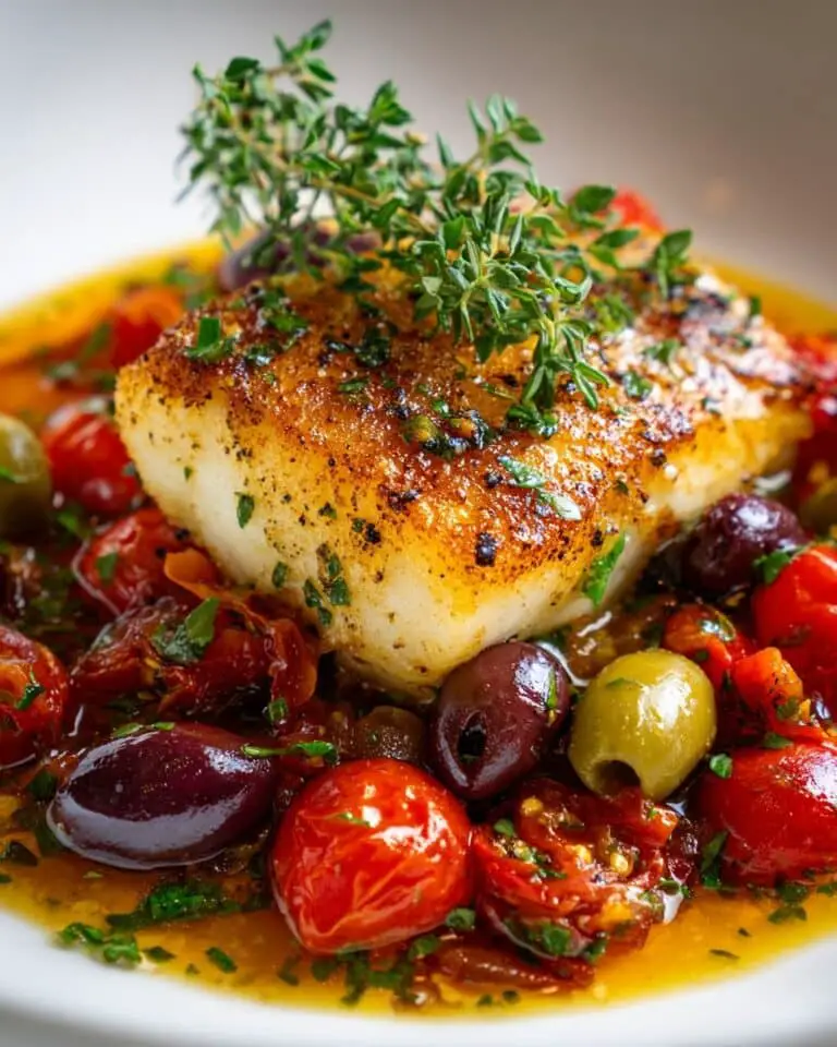 Mediterranean Baked Fish with Cherry Tomatoes and Lemon Recipe