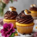 Vanilla Bean Cupcakes with Whipped Chocolate Marshmallow Frosting Recipe