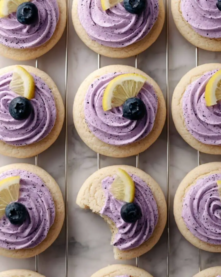 Lemon Blueberry Cookies with Blueberry Cream Cheese Frosting Recipe