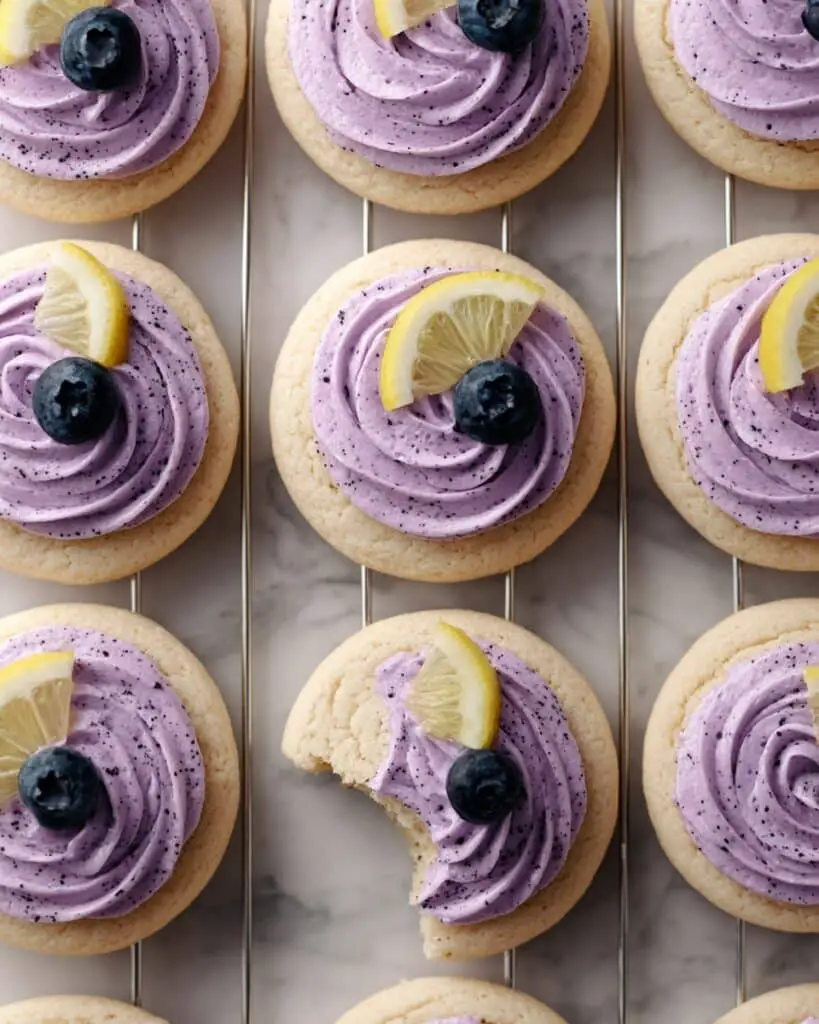 Lemon Blueberry Cookies with Blueberry Cream Cheese Frosting Recipe