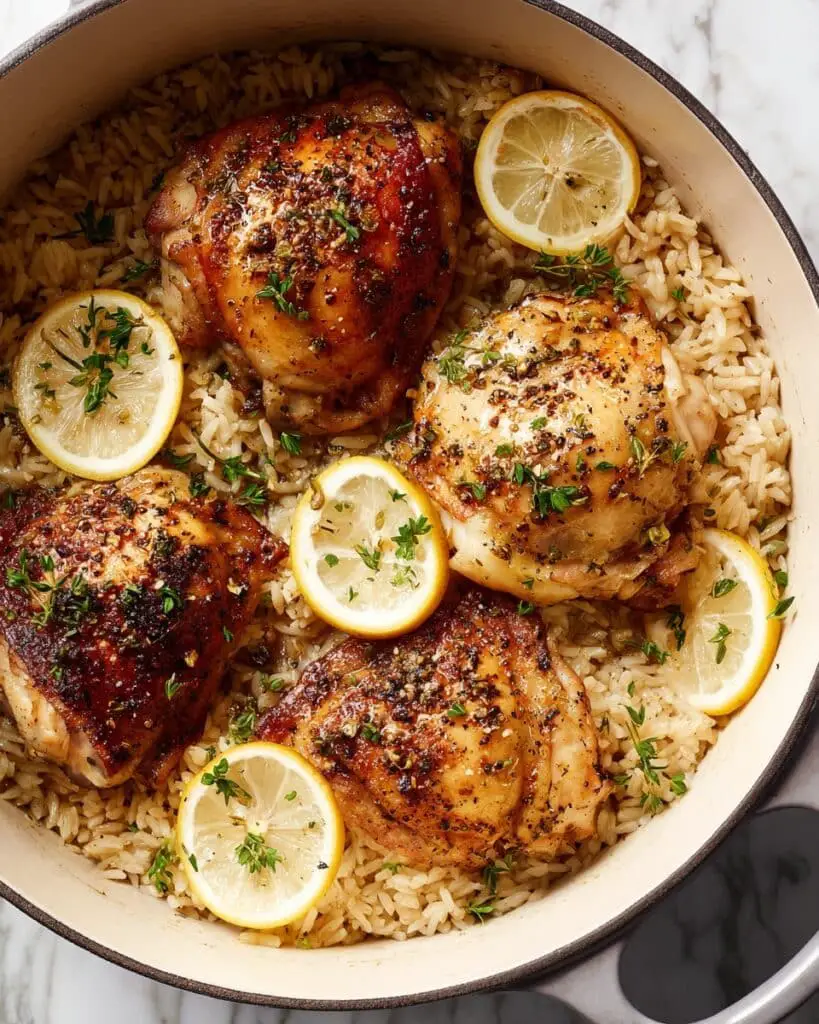 One Pot Lemon Herb Chicken & Rice Recipe