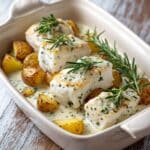 Cod & Potatoes in Rosemary Cream Sauce Recipe