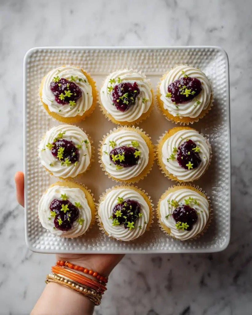 Lemon Cupcakes with Blueberry Compote and Lemon Buttercream Recipe