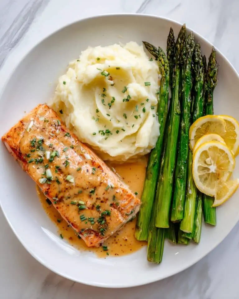 Garlic Butter Baked Salmon in Lemony Parmesan Cream Recipe