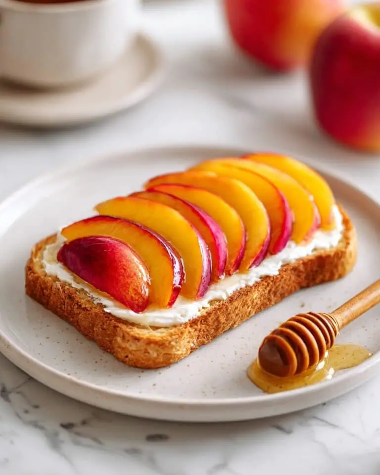 Peach Toast With Ricotta & Honey Recipe