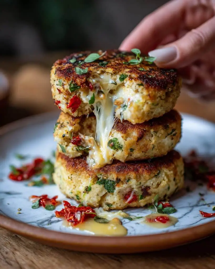 Stuffed Flatbread Without Yeast with Sun-Dried Tomatoes, Basil, and Vegan Cheese Recipe