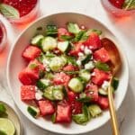 Watermelon Salad with Feta, Cucumber, and Fresh Herbs Recipe