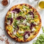 Salad Pizza with Arugula, Radicchio, and Garlic-Infused Mozzarella Recipe