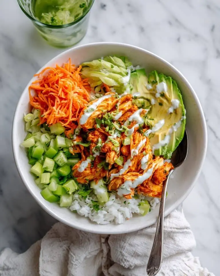 Buffalo Chicken Bowls with Crispy Veggies, Ranch, and Cheddar Recipe