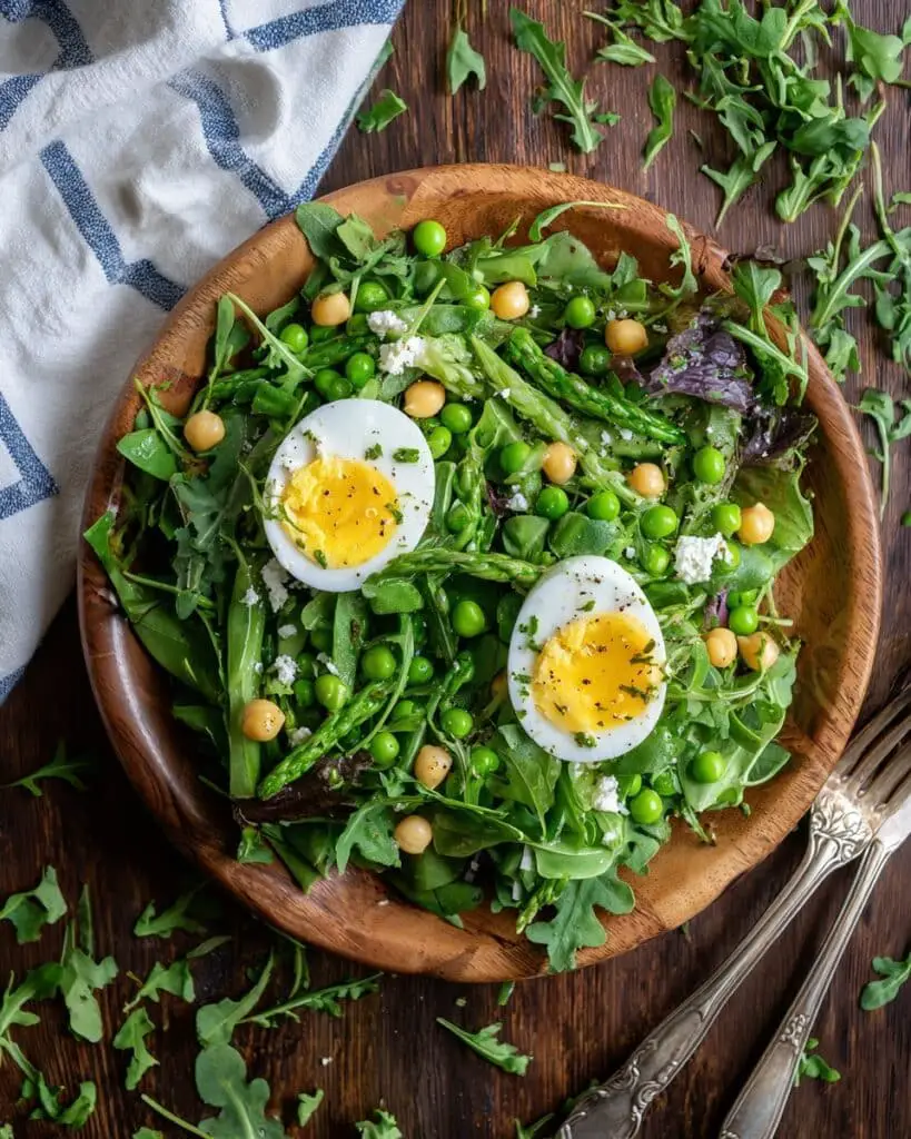 Spring Salad with Asparagus, Peas, Feta, and Fresh Herbs Recipe
