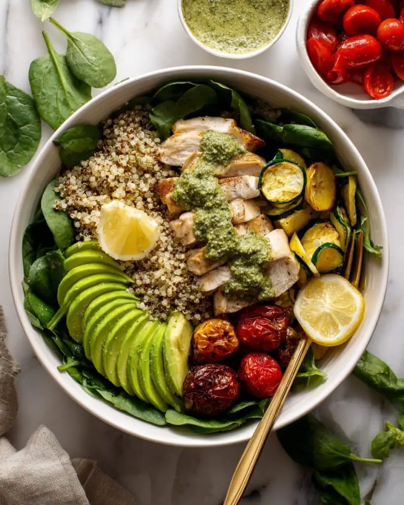 Pesto Chicken Quinoa Bowl Recipe