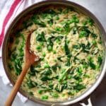 Lemon Orzotto with Spinach and Peas Recipe