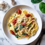Tuscan White Bean Pasta with Caramelized Garlic, Basil, and Parmesan Recipe