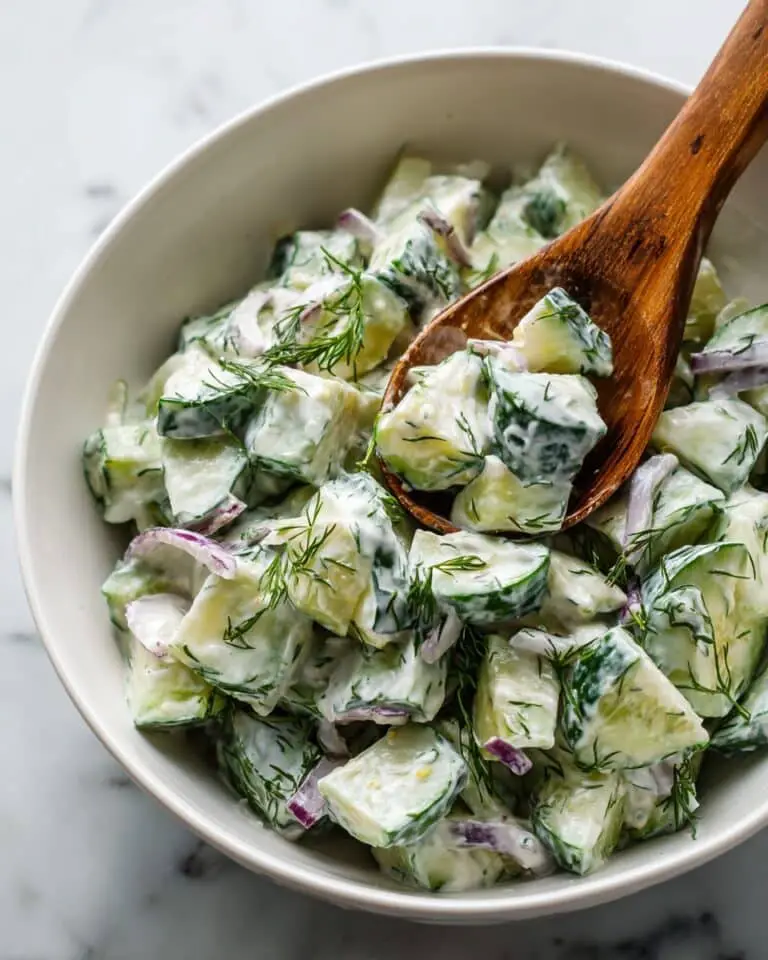 Creamy Cucumber Salad with Greek Yogurt Dressing Recipe
