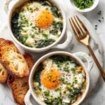 Creamy Spinach Baked Eggs Recipe