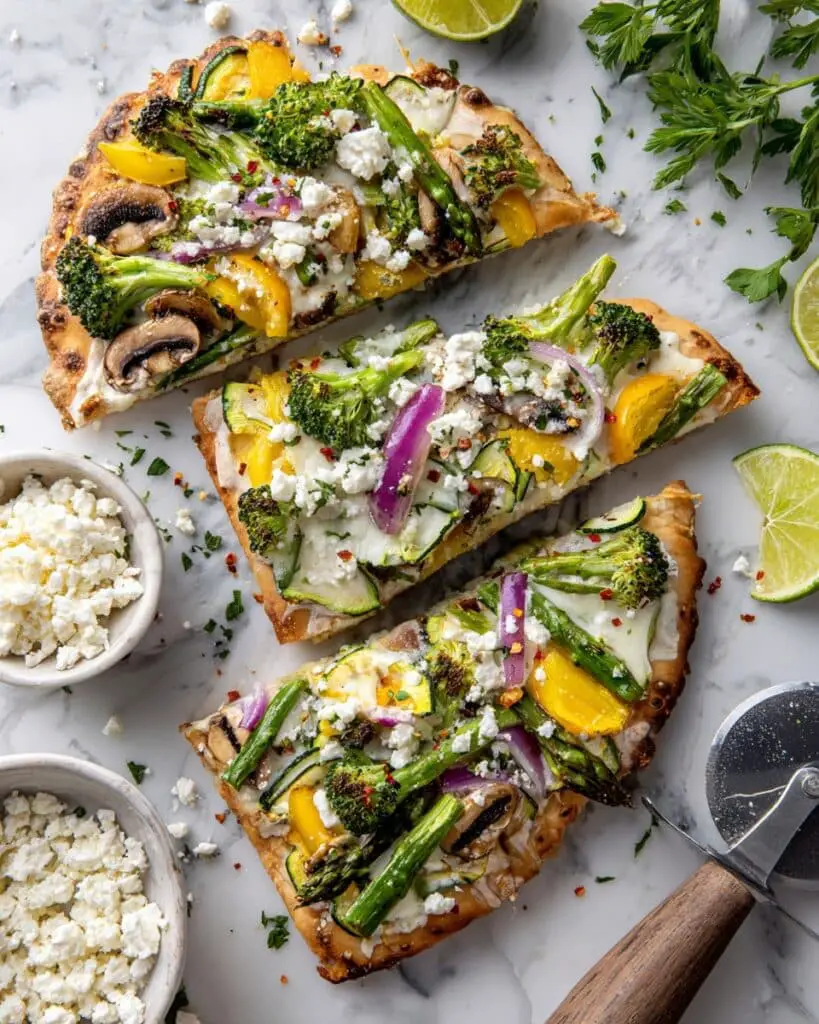 Roasted Spring Veggie Flatbread Recipe