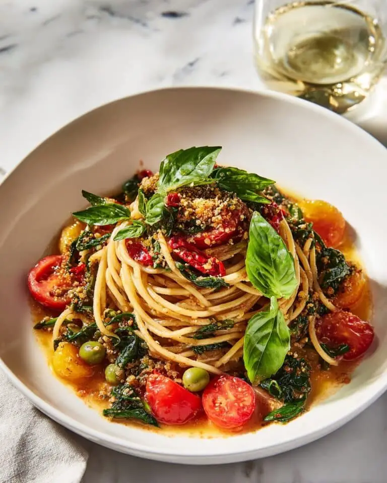 Garden Fresh Herb and Olive Pasta with Parmesan and Pistachio Breadcrumbs Recipe
