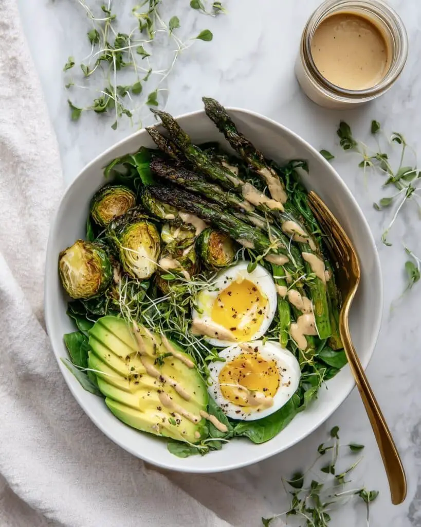 Spring Greens Grain Bowl with Soft Boiled Egg Recipe
