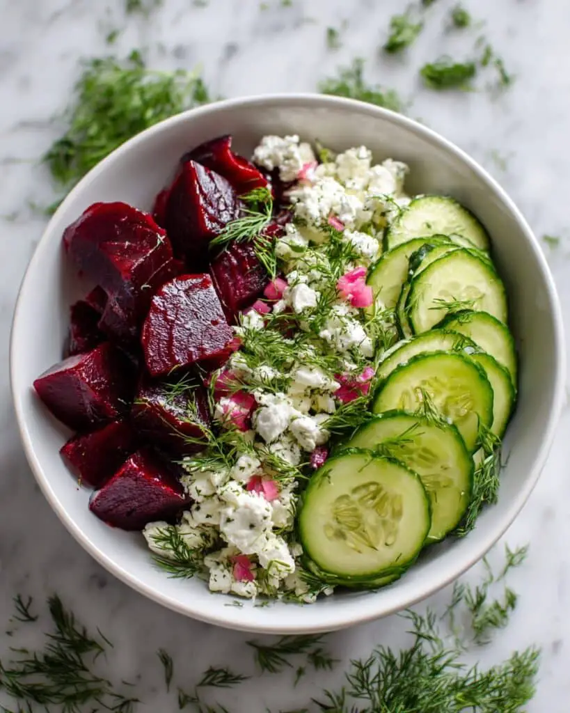 Beet Salad with Feta, Cucumbers, and Dill Recipe