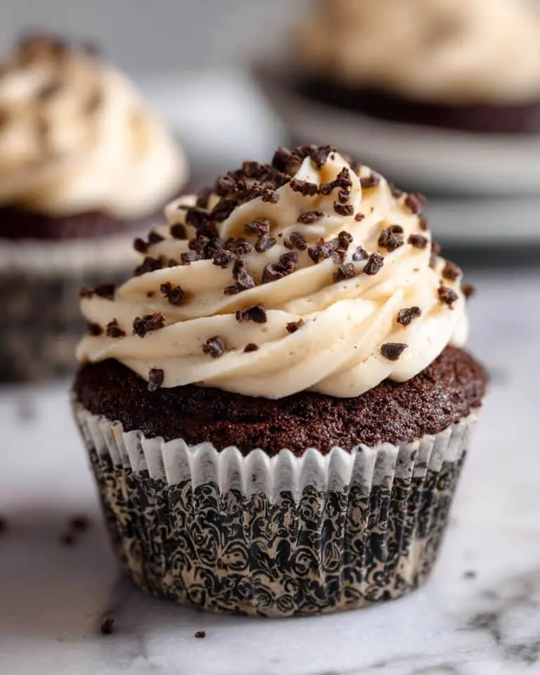 Fudge Brownie Cupcakes with Cookie Dough Frosting Recipe