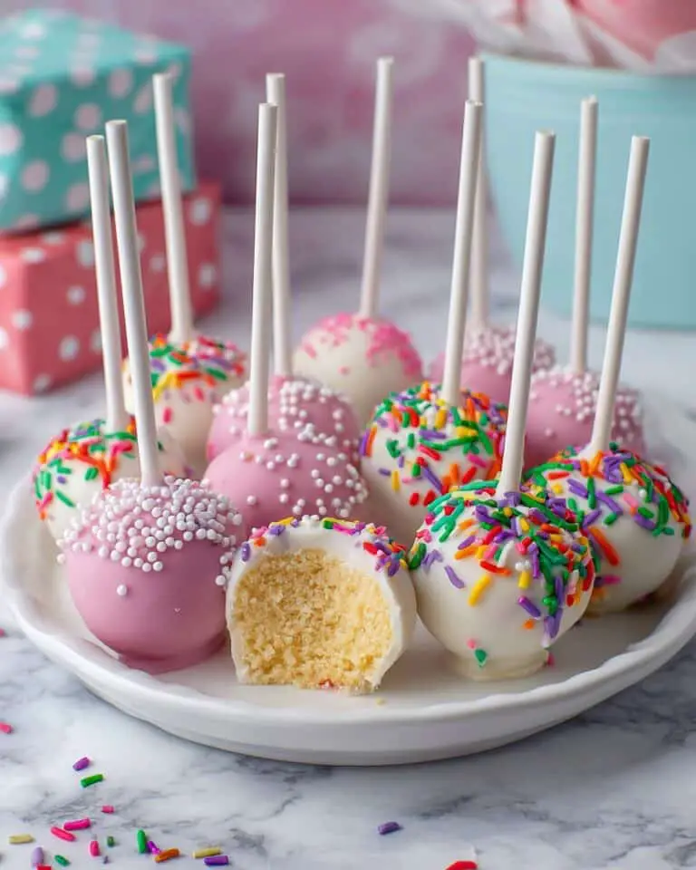 Homemade Vanilla Cake Pops with Vanilla Buttercream Recipe