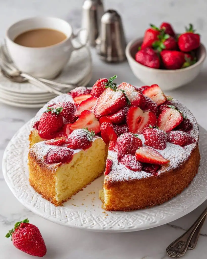 Easy Strawberry Ricotta Cake Recipe