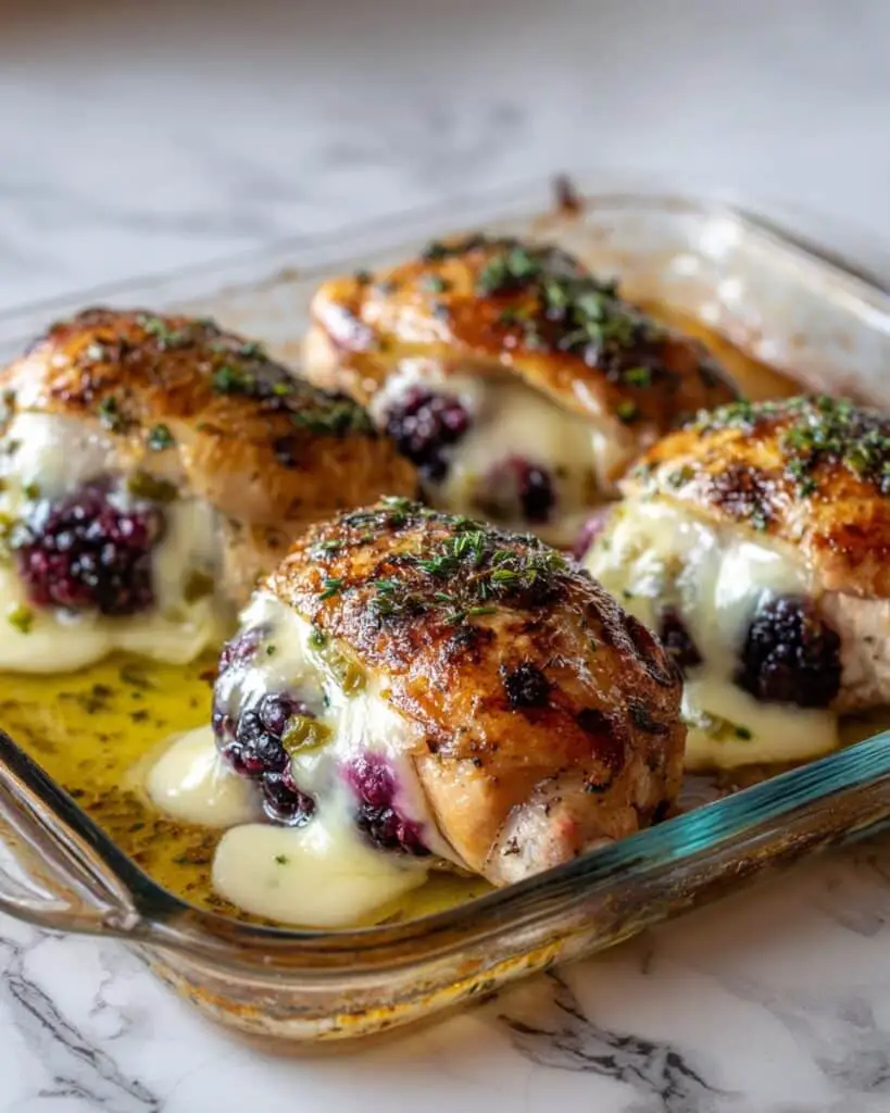 Melty Blackberry Jalapeño Stuffed Chicken Recipe