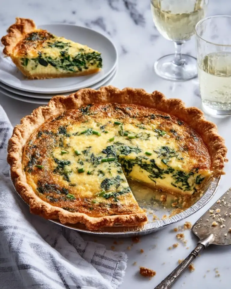 Spinach and Feta Quiche with Green Onions Recipe
