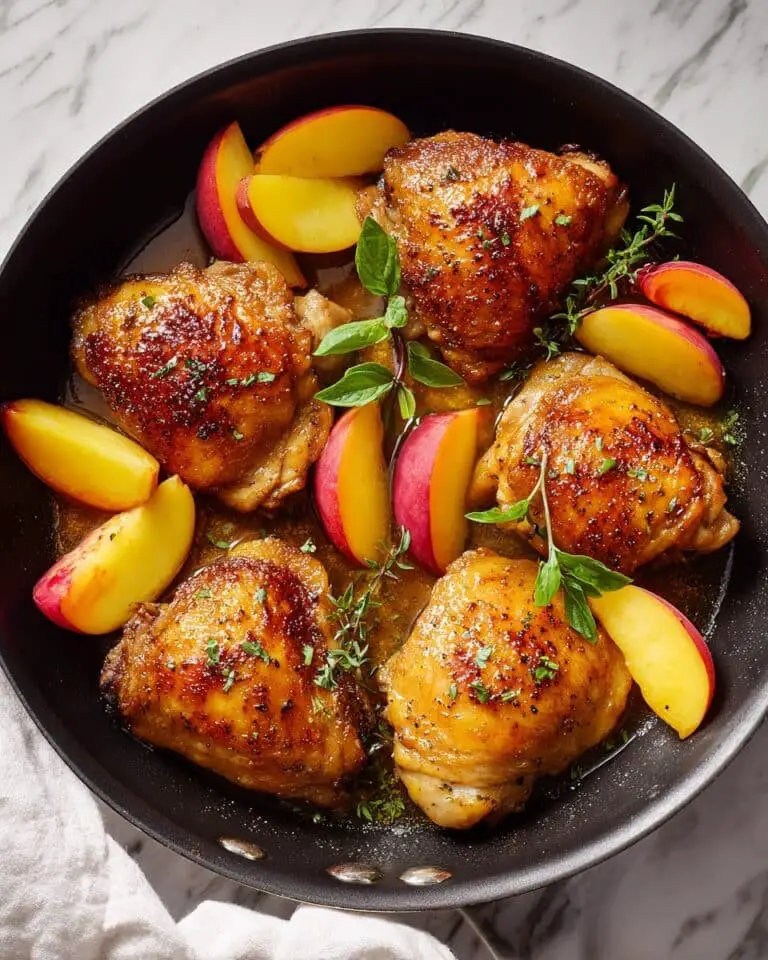 Jalapeno Peach Skillet Chicken Thighs Recipe