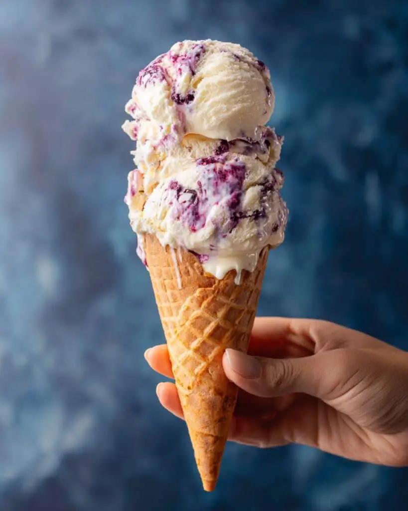 Blueberry Crumble Ice Cream Recipe
