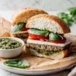 Caprese Pesto Chicken Burgers Recipe