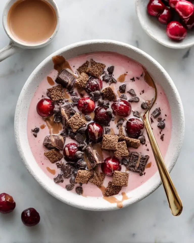 Chocolate Cherry Cheesecake Yogurt Bowl Recipe