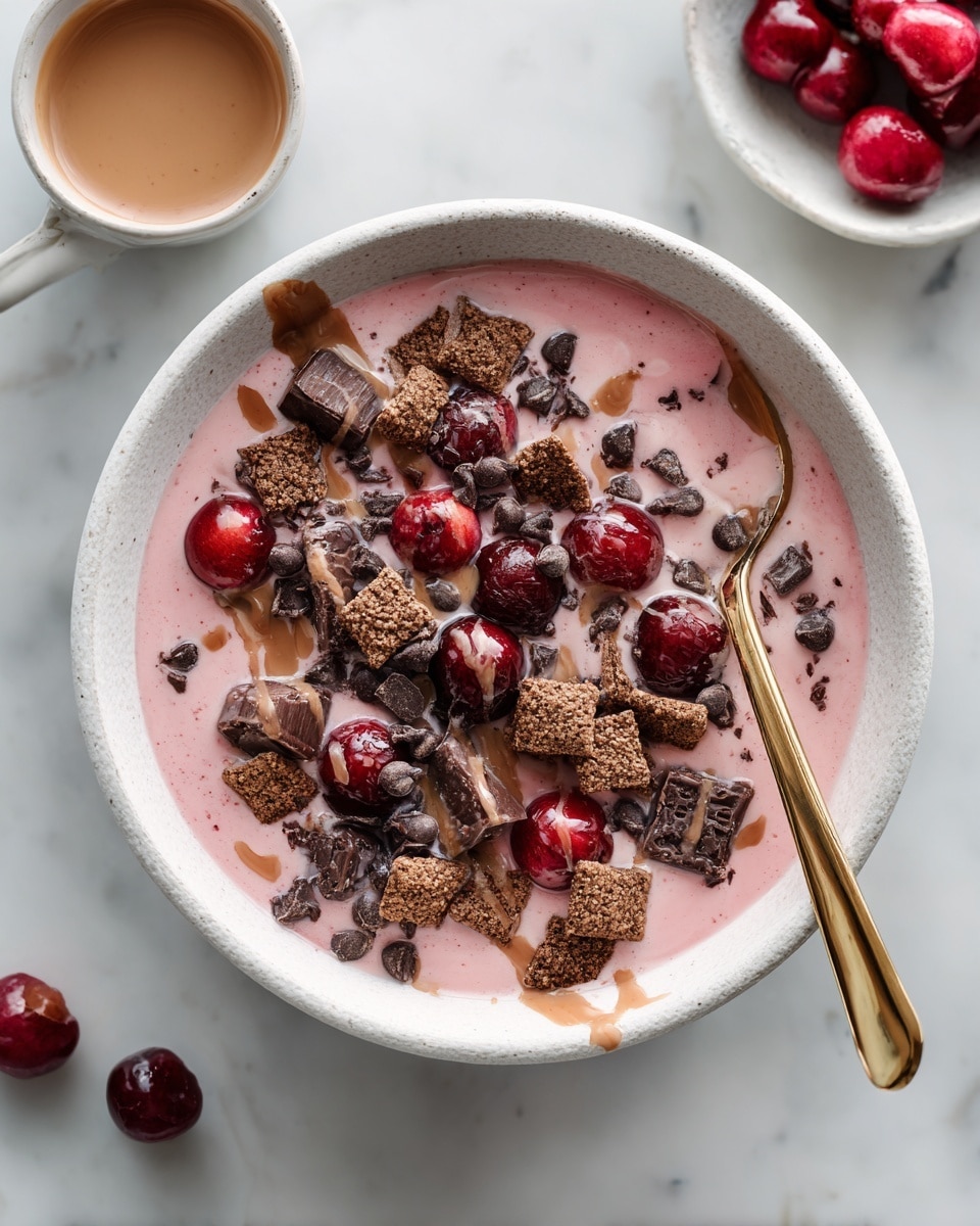 Chocolate Cherry Cheesecake Yogurt Bowl Recipe