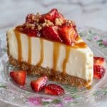 No Bake Vanilla Cheesecake with Browned Butter Graham Cracker Crust and Fresh Fruit Topping Recipe