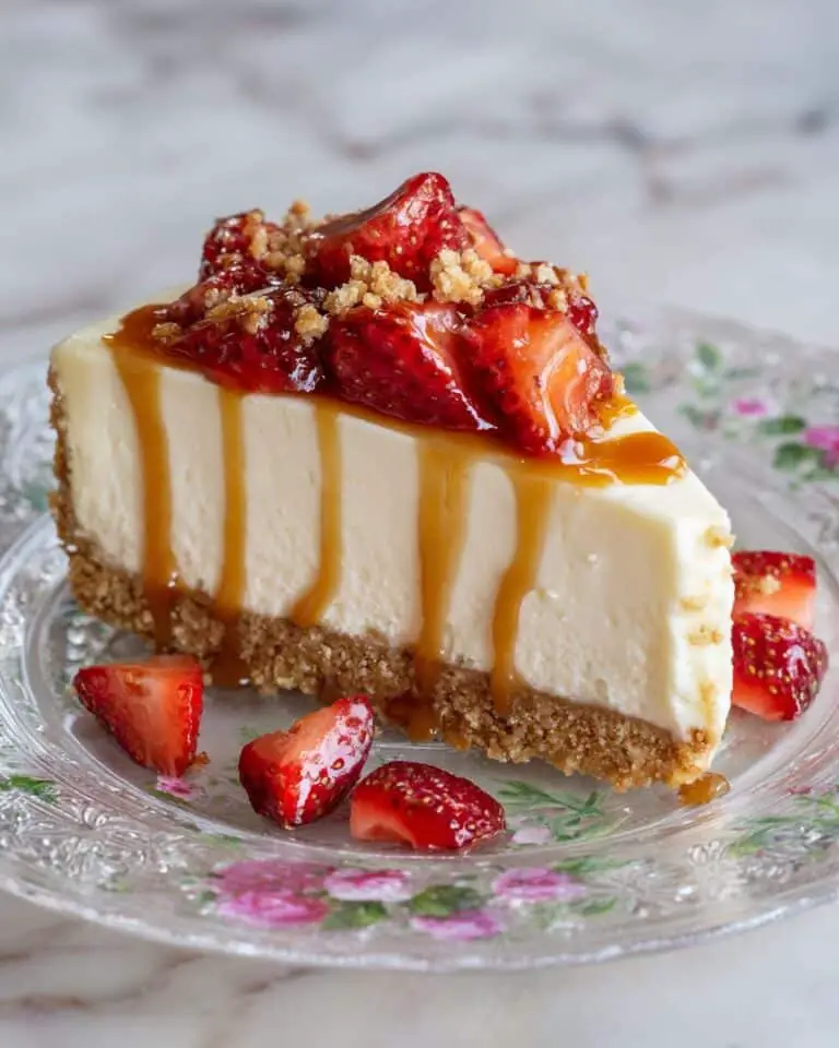 No Bake Vanilla Cheesecake with Browned Butter Graham Cracker Crust and Fresh Fruit Topping Recipe