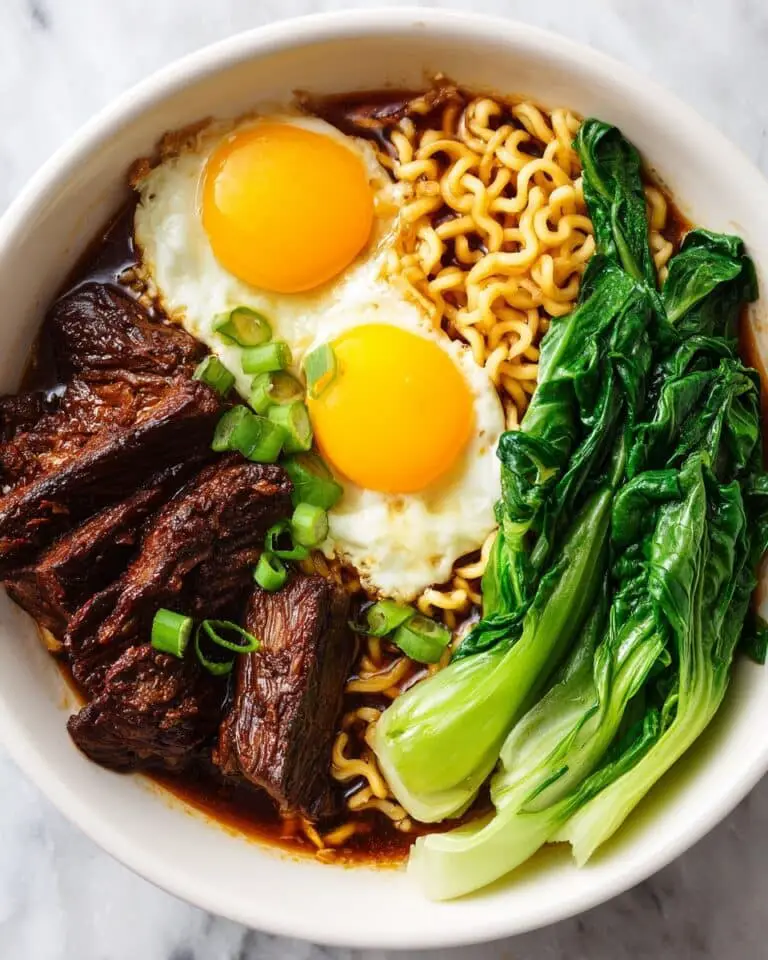 Beef Ramen Bowl with Fried Eggs Recipe