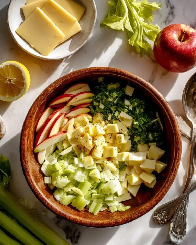 Simple Celery Apple Salad with Lemon Vinaigrette and Shaved Gruyère Recipe