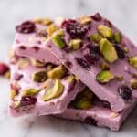 Ruby Chocolate Bark with Pistachios, Cranberries, and Edible Rose Petals Recipe