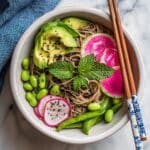 Sesame Soba Noodles with Avocado, Snap Peas, and Fresh Mint Recipe