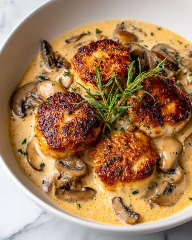 Savory Chicken in a Creamy Asiago Mushroom Sauce Recipe