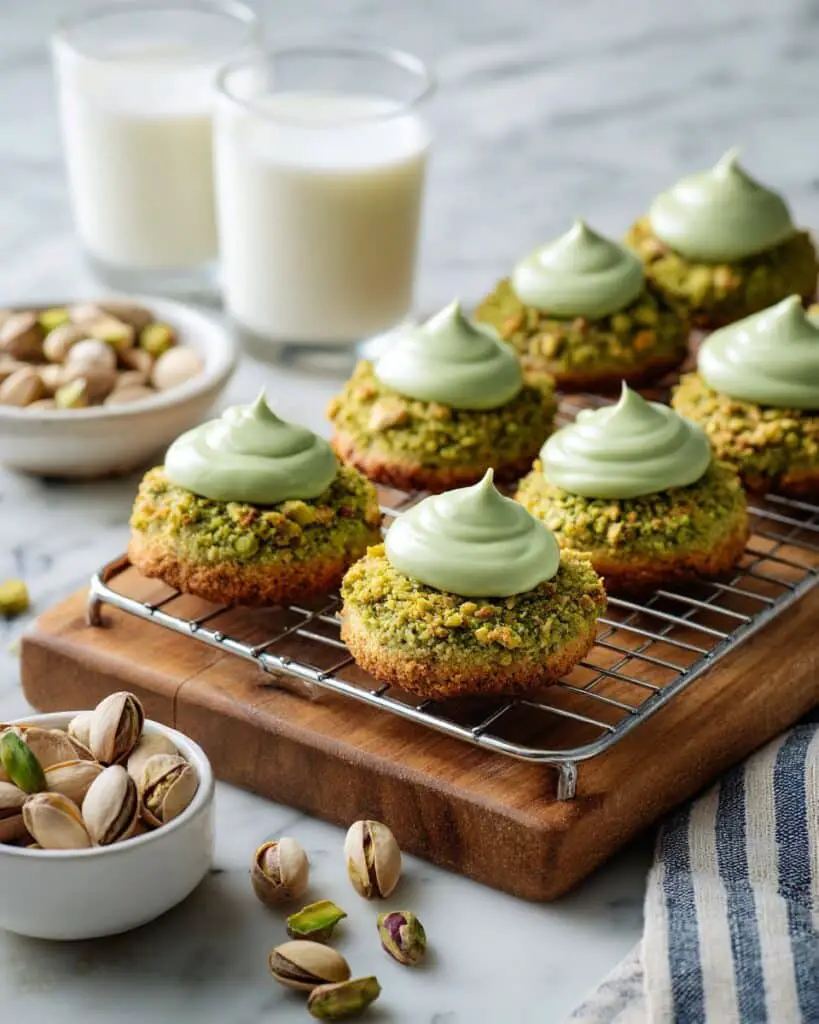 Pistachio Thumbprint Cookies with White Chocolate Ganache Recipe