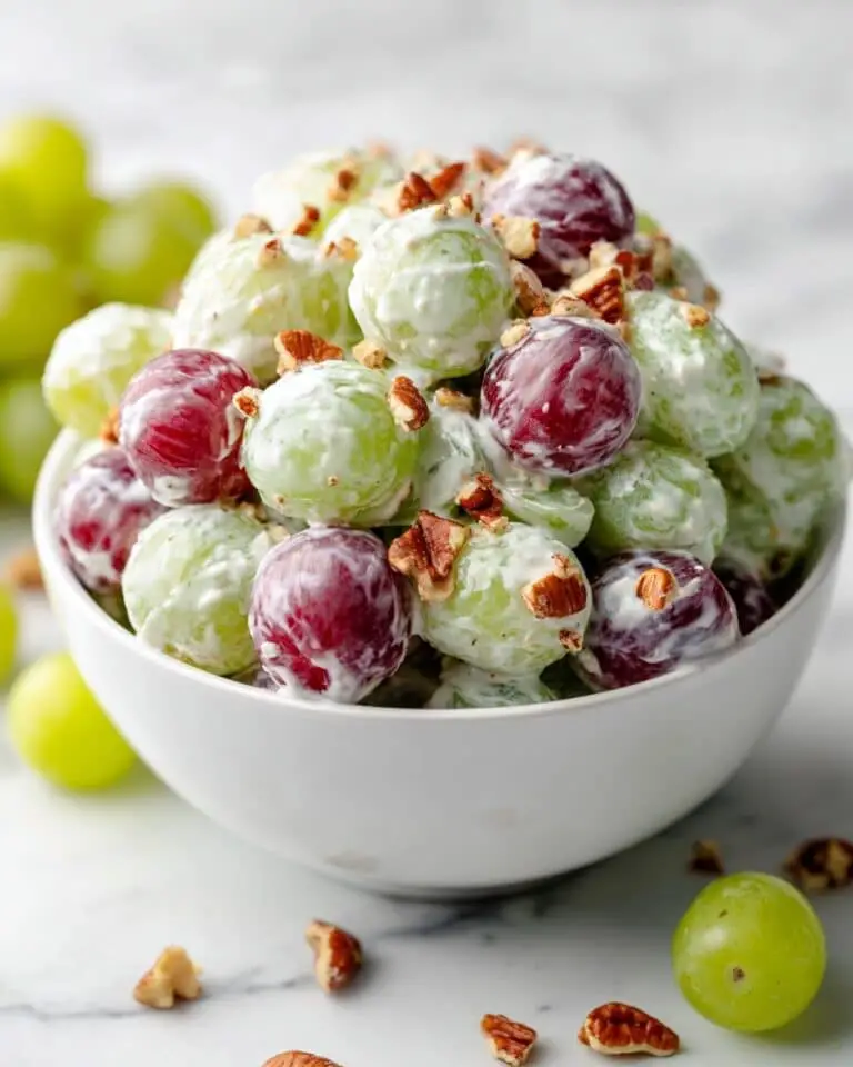 Grape Salad with Cream Cheese Dressing and Toasted Pecans Recipe
