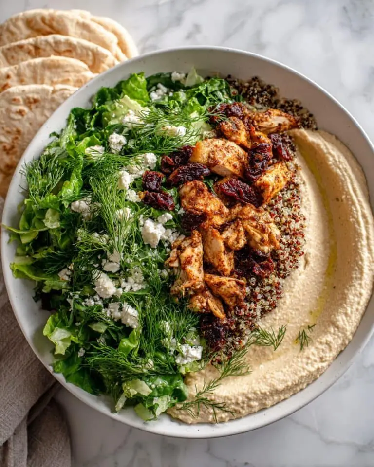Chicken Shawarma Hummus Bowl with Crispy Quinoa Recipe