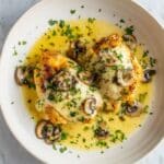 Garlic Butter Mushroom Stuffed Chicken with Creamy Garlic Parmesan Sauce Recipe