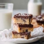 Peanut Butter Chocolate Chip Cookie Bars with Cacao-Date Layer Recipe