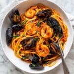 Simple Mixed Seafood Tomato Marinara Pasta Recipe