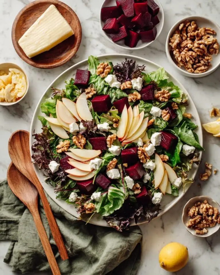 Beet Apple Salad with Goat Cheese and Balsamic Vinaigrette Recipe