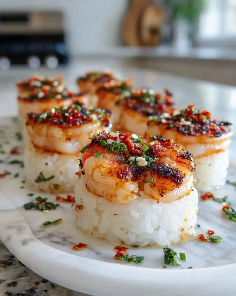 Sweet Chili Shrimp Sushi Cups Recipe