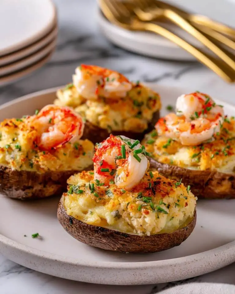 Garlic Parmesan Shrimp Stuffed Potatoes Recipe