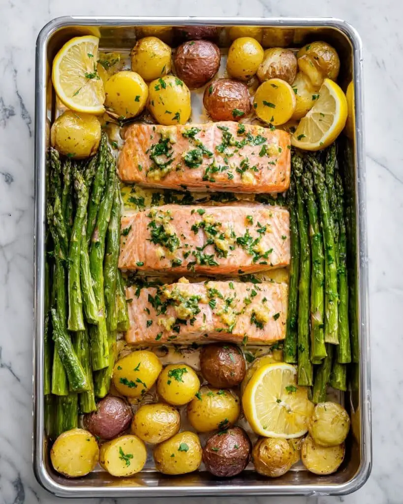 Roasted Salmon & Potatoes (Tray Bake) Recipe